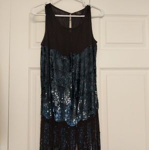 Top shop sequin fringe party dress